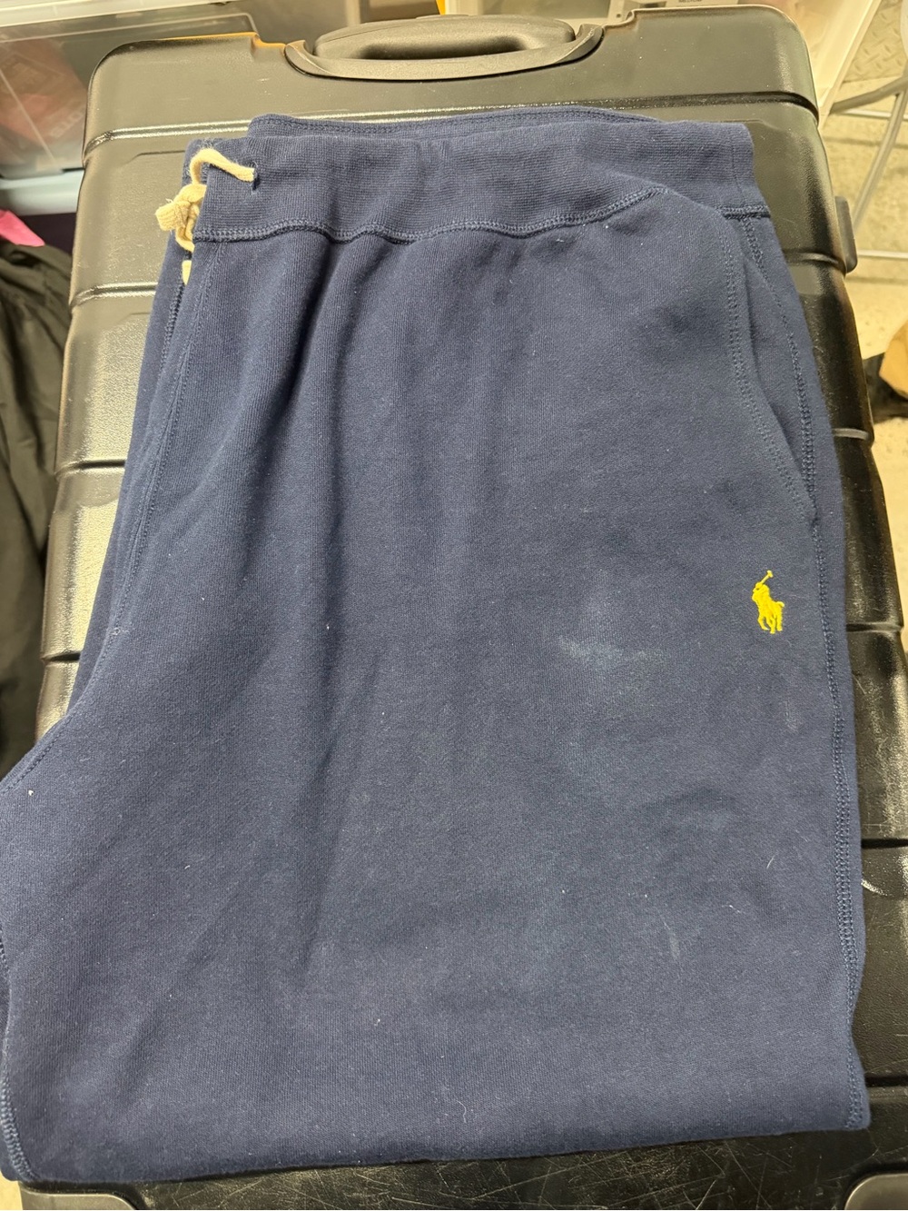 Ralph Lauren Navy Jogger Sweatpants with Yellow Polo Logo size 3X big